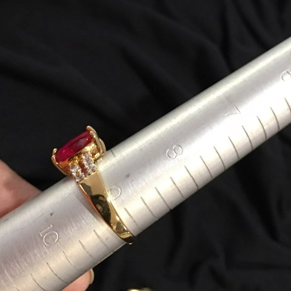 Cocktail ring red stones - Picture 3 of 3